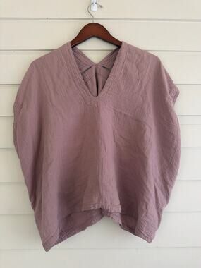 Atelier Delphine Celeste Top Large Lagenlook Slow Fashion Dusty Mauve Taupe